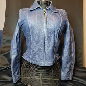 Wilson Leather Blue "Jean" Jacket Womens Medium